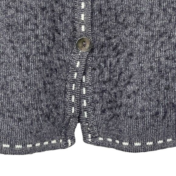 Silvia Novelli Button Front Cardigan Women Size M Gray Merino Wool Italy Made - Picture 5 of 12